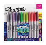 Sharpie Permanent Markers, Fine Point, Assorted Cosmic Colours, Limited Edition, 12 Count