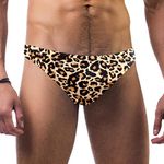 Mens Animals Leopard Print Swimming Briefs Trunks Swimwear Beach Board Shorts Elastic Swimsuits Quick Dry M