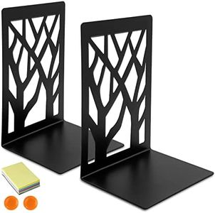 DIFIT Sujetalibros, Sujeta Libros Estanteria, Metal Sujeta Libros, Negro Sujetalibros Estanteria, Sujetalibros para Libros Gruesos, 1 Pares Apoyalibros, Antideslizante Sujetalibros, 12x9x16cm