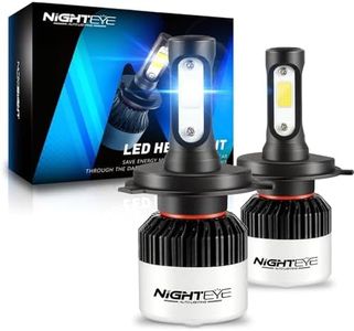 Miwings (2 Year Warranty) Genuine H4 Hi/Lo 9000LM 6500K 72 W LED Automotive Headlight Bulbs Auto Conversion Driving Lamp (Cool White)