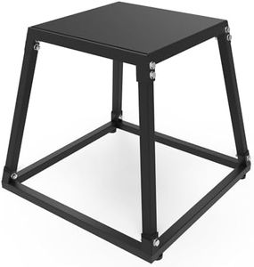 Garvee 18 Inch Steel Plyo Box for Exercise, Plyometric Jumping Box Metal Exercise Step Up Box with Anti-Slip Surface for Home Gym Training,Single and Set,Black