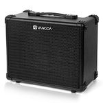 Vangoa Bass Guitar Amplifier 15W Portable Electric Bass Combo Amp Small Bass Practice Amp for Indoor Outdoor, Black