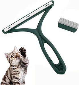 Pet Hair Remover Brush, Portable Lint Cleaner Pro, Reusable Double Lint Removal Tool Easy to Clean Fixed Areas Cat and Dog Fur from Carpet, Furniture, Rugs, Stairs, Bedding, Sofa and Car-Green