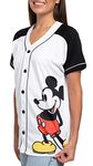 Disney Mickey Mouse Woman's Jersey Shirt Button Down Front Print Back 28 (XXL)