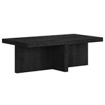 Henn&Hart 44" Wide Rectangular Coffee Table in Black Grain, for Home, Living Room, Bedroom, Entertainment Room, Office