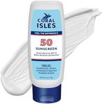 Coral Isles Sunscreen SPF 50 | Hawaii Reef-Safe Act Compliant | Octinoxate & Oxybenzone Free | Broad Spectrum UVA/UVB Protection | Water Resistant 80 Min. | Fragrance Free | 6 Fl Oz Lotion