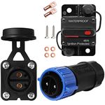 GaiRen Trolling Motor Plug and Circuit Breaker 60Amp Kit, Trolling Motor Connector with Receptacle 12/24/36/48 Volt Marine Boat Power Waterproof IP67 Compatible with 6/8 AWG wire