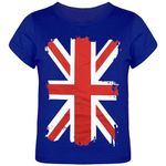 Suffolly Union Jack T Shirt Kids 3PCS England T Shirt Boys' T-Shirts Great British Flag T Shirt Set with Glasses Stickers Unisex England Top Kids Age 2-13 Years (Blue, 130)