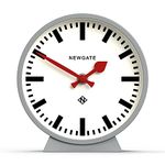 NEWGATE® M Mantel Railway Silent Sweep Mantel Clock - 'No Tick' - A Modern Mantelpiece Clock - Small Mantel Clocks - Station Dial - (Grey)