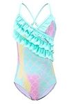 HowJoJo Girls Swimsuit Mermaid Bathing Suits Kids One Piece Swimwear Size 7-8