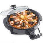 VonShef Multi Cooker 1.5L – 30cm Electric Frying Pan with Lid & Adjustable Temperature Control, Easy Clean, Non Stick Aluminium with Cool Touch Handles & Detachable Power Cable for Serving – 1500W