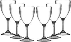 Virtually Glass 6 Roltex Polycarbonate Unbreakable and Reusable Small Wine Glasses (200 ml/7oz to The Brim Height 15 cm Max Diameter 6.5 cm)