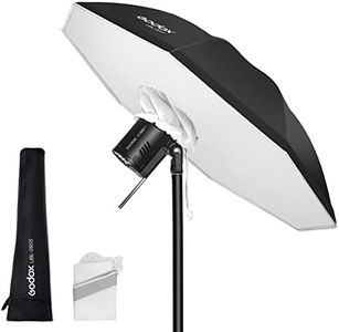 Godox UBL-85S 85cm 33.4” Black Silver Reflective Umbrella Photography Studio Soft Light Umbrella with Large Diffuser Cover for Video Shooting