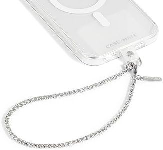 Case-Mate Phone Charm with Silver Chain - Detachable Phone Lanyard, Hands-Free Wrist Strap, Adjustable Phone Strap Grip for Women - iPhone 15 Pro Max/ 14 Pro Max/ 13 Pro Max / 12 - Dainty Silver Chain