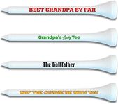 Best Grandpa Golf Tees - Set of 40 Golf Tees in Bulk - Best Dad by Par Tees - Golf Tee Gift Set Dads Lucky Tee