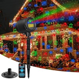 Laser Projector Lights, Moving Red Green Blue Laser Projection Light with RF Control, Outdoor Waterproof Decorative Light for Garden Halloween Christmas New Year