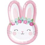 Creative Party PC336654 Pink Birthday Bunny Shaped Paper Dinner Plates, 8 Pcs, Multicolor,0.5x6x8.75inc.