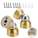 Sumnacon 2Pcs Stainless Steel Mini Door Stoppers- Powerful Magnetic Door Stop with Screws,Heavy Duty Door Holder for Bedroom Bathroom Kitchen Home Office, Gold