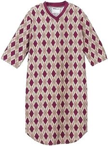 Silverts Mens Adaptive Nightgown - Open Back Cotton Hospital Sleepwear for Elderly - Nightshirt Pajama Top for Disabled Seniors - Home Care Clothing - Chevron X-Large