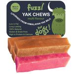 Fuzzl 4 Flavours Premium Yak Chews for Dogs 4x70g Original, Superfood Turmeric, Strawberry, Coconut Natural Dog Treats with Himalayan Yak Milk Yak Chew Dog Food Natural Dog Chews Long Lasting