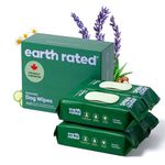 Earth Rated (A Canadian Company) Dog Wipes, Hypoallergenic, Cleaning and Hydrating, for Grooming Paws, Body and Butt, Lavender Scented, 400 Count