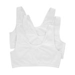 Hanes Women's Scoopneck Bralette Pack, Low-Impact Bra, Cooling Stretch Cotton Crop Top, 3-Pack, Opaque, White-3-pack, M (Pack of 3)