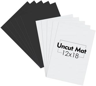 Mat Board Center, 10 Pack 12X18 Uncut Mat Backing Board Matboard - Full Sheet - for Art, Prints, Photos, Prints and More (White/Black Color)