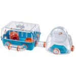 Ferplast COMBI 2 Innovative Hamster Cage - Customizable Habitat with External Exercise Wheel - Interactive Transparent Design - Accessories, Tubes Connect&Play, 79,5x29,5xh26,3cm