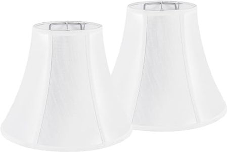 Bell Lamp Shades set of 2 - Silvery White Lampshades - 5.9" Top x 13.4" Bottom x 10.6" High - Hand Crafted - Spider Fitter - Art Decor - for Table & Floor Lamps - Replacement Lampshade