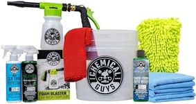 Chemical Guys HOL148 10-Piece Arsenal Builder Car Wash Kit with Foam Gun, Bucket, (4) Towels, Wash Mitt and (3) 16 oz. Car Cleaning Chemicals (Works w/Garden Hose) – 2024 Version