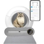 GEJLELDS Self-Cleaning Cat Litter Box Tray, No Scooping Automatic Cat Litter Box Robot with Large Capcity/Safety Protection/Odor Removal/APP Control for Multiple Cats