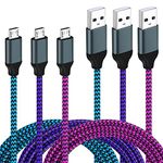 Micro USB Cable Android, 3Pack 6ft Canjoy Braided Micro USB Android Charger Cabe Fast Phone Charging Cord Compatible Samsung Galaxy J3 J7, S6 S7