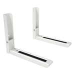 MAHARA Microwave Oven Shelf Brackets - Wall Hanging Microwave Shelf Adjustable Depth - Wall Mount Hanging Shelf Max 45kg - Space Saving Microwave Brackets Wall Shelf - Kitchen Storage & Organisation