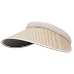 Croogo Sun Visors Hat for Women Summer Straw Visors Womens Foldable Wide Brim Ponytail Beach Sun Hat for Traveling,White-KD09