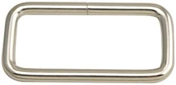 Wuuycoky 2" Inner Length Silvery Rectangle Rings Loop Ring No Welded for Strap Webbing Belts Buckle Pack of 6