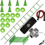 ND Sports Speed Agility Hurdles Chute Traffic Cones Ladder Football Training Sport Kit ND (Green)