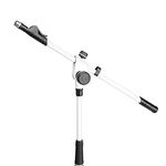 Gravity MS 4322 W - Microphone Stand with Folding Tripod Base and 2-Point Adjustment Telescoping Boom, White