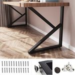 HOMEKAYT 28 in Metal Table Legs Black Desk Legs, Dining Table Legs, Coffee Table Legs,Computer Desk Legs DIY Furniture Legs(Without Board)