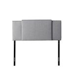 Corliving Expandable Panel Headboard, Upholstered Headboard, Ajustable to Double, Queen, King, for Bedroom, Light Grey