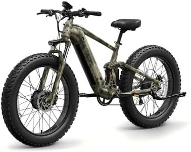 PUCKIPUPPY Dual Motor Electric Bike for Adults, 48V 20AH Battery, Full Suspension 26" Fat Tire E Bike, 28MPH 80Miles Range Mountain Electric Bicycle, 7 Speed, Golden Retriever