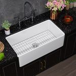 Miuara Farmhouse Sink 33 Inch x 17.5 Inch Farm Sink White Farmhouse Sink Apron Sink Farmhouse Kitchen Sink Single Bowl Fireclay Sink Undermount Kitchen Sink Reversible