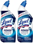 Lysol Power Toilet Bowl Cleaner Gel, For Cleaning and Disinfecting, Stain Removal, 24 Fl oz (2-pack),Packaging may vary