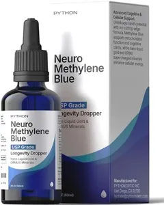 Python Neuro Methylene Blue UPS Pharmaceutical Grade 99.99% Longevity Dropper - Liquid Gold Methylene Blue USP Grade, No Formaldehyde - 2 Fl Oz (60ml)