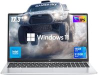 2025 Newest17.3 Inch Laptop, Laptop Computer with N97 Processor(Up to 3.6GHz), HD Display, Notebook Computer 16GB RAM 512GB SSD Work Laptop Windows 11 Laptop, HDMI, WiFi, Bluetooth, Type-C, Webcam