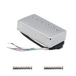 FLEOR Alnico 5 Guitar Humbucker Pickup 4-Wires 7-8K Neck Pickup Chrome Fit Gibson Les Paul Guitar Part