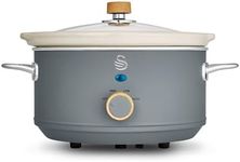 Swan SF17021GRYN Nordic Slow Cooker with 3 Temperature Settings, Keep Warm Function, 3.5L, 200W, Matte Grey