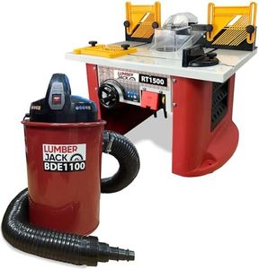 LUMBER JACK Router Table with Built in 1500W Motor, Bench Top 240V Electric Routing, 1100W Dust Extractor with Hepa Filter and 5 Piece Reducer Set