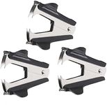 Cretty-Meet 3pcs Black Lightweight Staple Remover with Steel Jaws Extra Wide Finger Grip Staple Pull Tool for Family School Office