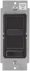 Leviton 6674-P0E SureSlide Universal 150-Watt LED and CFL/600-Watt Incandescent Dimmer, Black,1 Pack