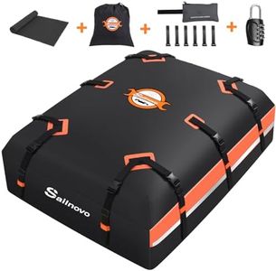 Sailnovo Coffre de Toit de véhicule Étanche Sac de Toit Voiture pour Voyage Résistant aux Intempéries avec Tapis Antidérapant, 6 Crochets de Porte et Cadenas à Combinaison, 590L 1000D PVC